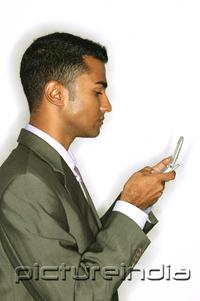 PictureIndia - Businessman using mobile phone, text messaging
